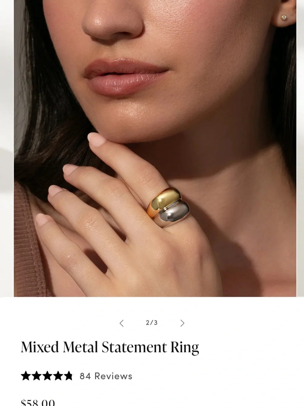 Uncommon James Polished Silver Double Dome Ring